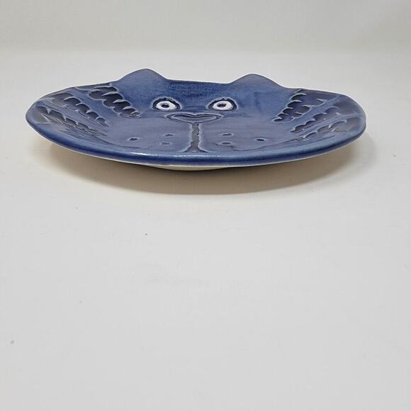 Signed Handmade Cheshire Cat Pottery Plate Trinket Dish Decor 1989 Signed - Picture 6 of 8
